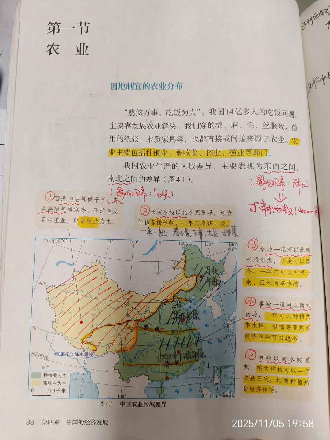 八上地理新教材4.1农业教材笔记
