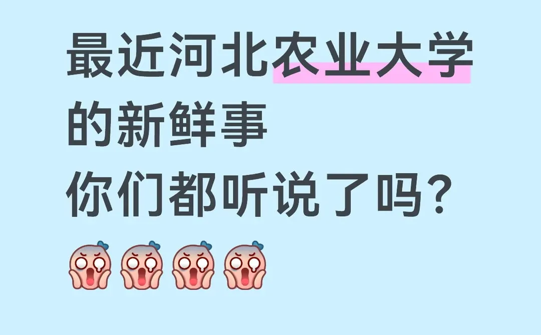 最近河北农业大学的新鲜事你们都听说了吗？