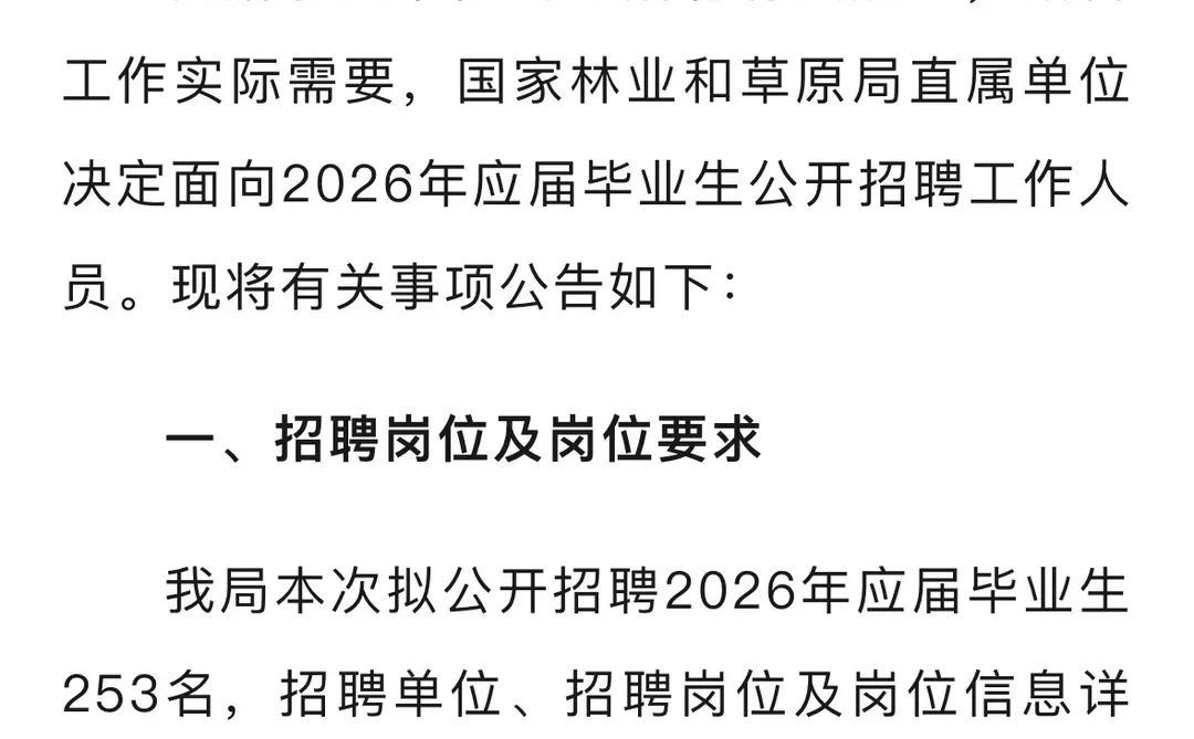 林业和草原局253人
