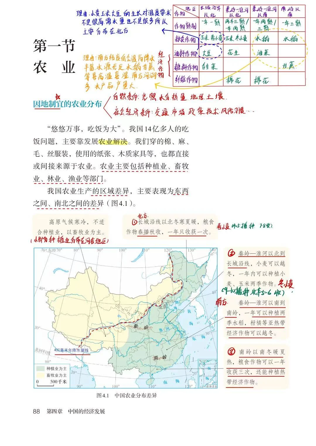 🔥八上地理|教材笔记|农业