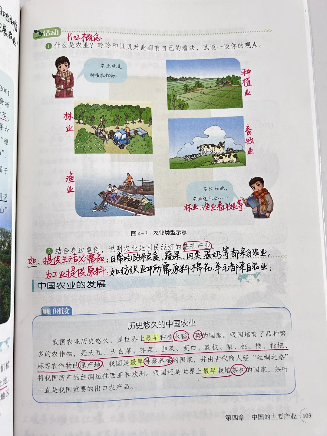 新湘教版 中国的农业🌾🌳🐑🐟