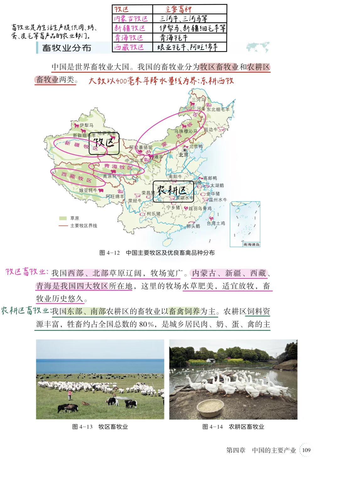 新湘教版八上｜课本笔记｜4.1 中国的农业