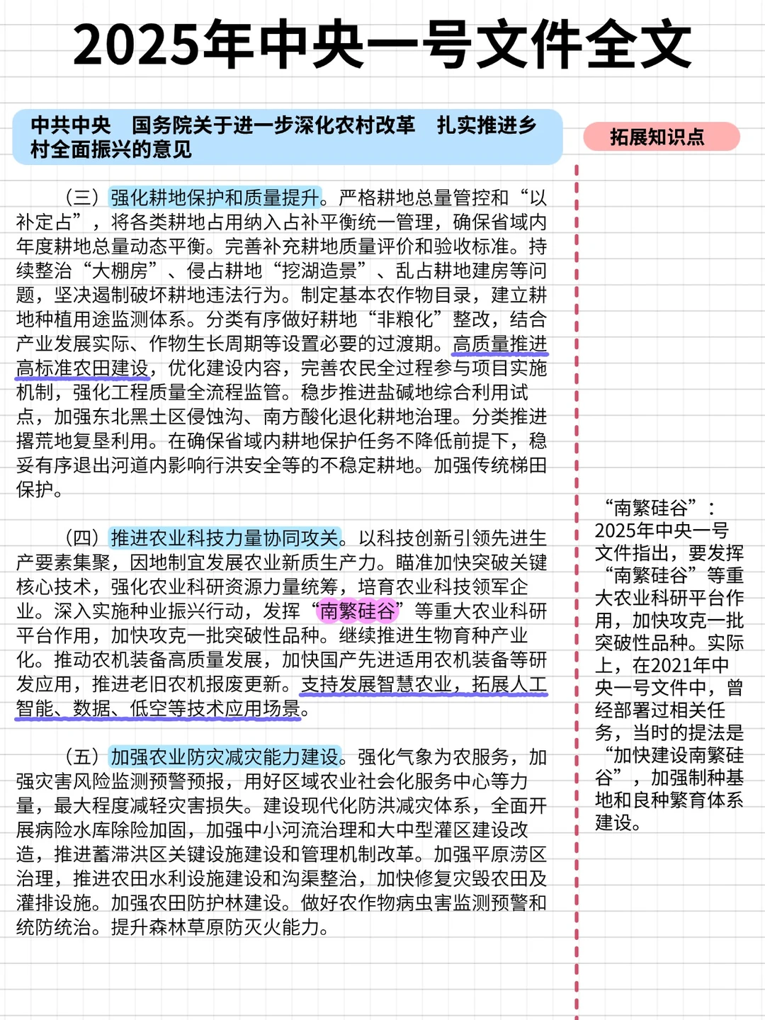 2025年中央一号文件