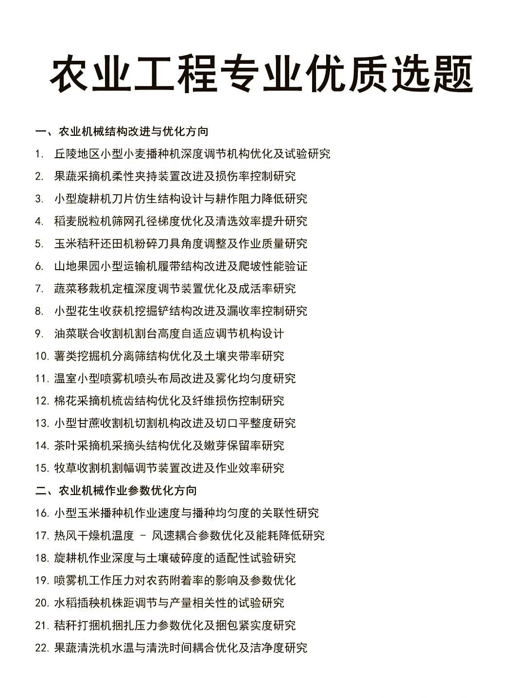 农业工程专业选题方向大揭秘✨