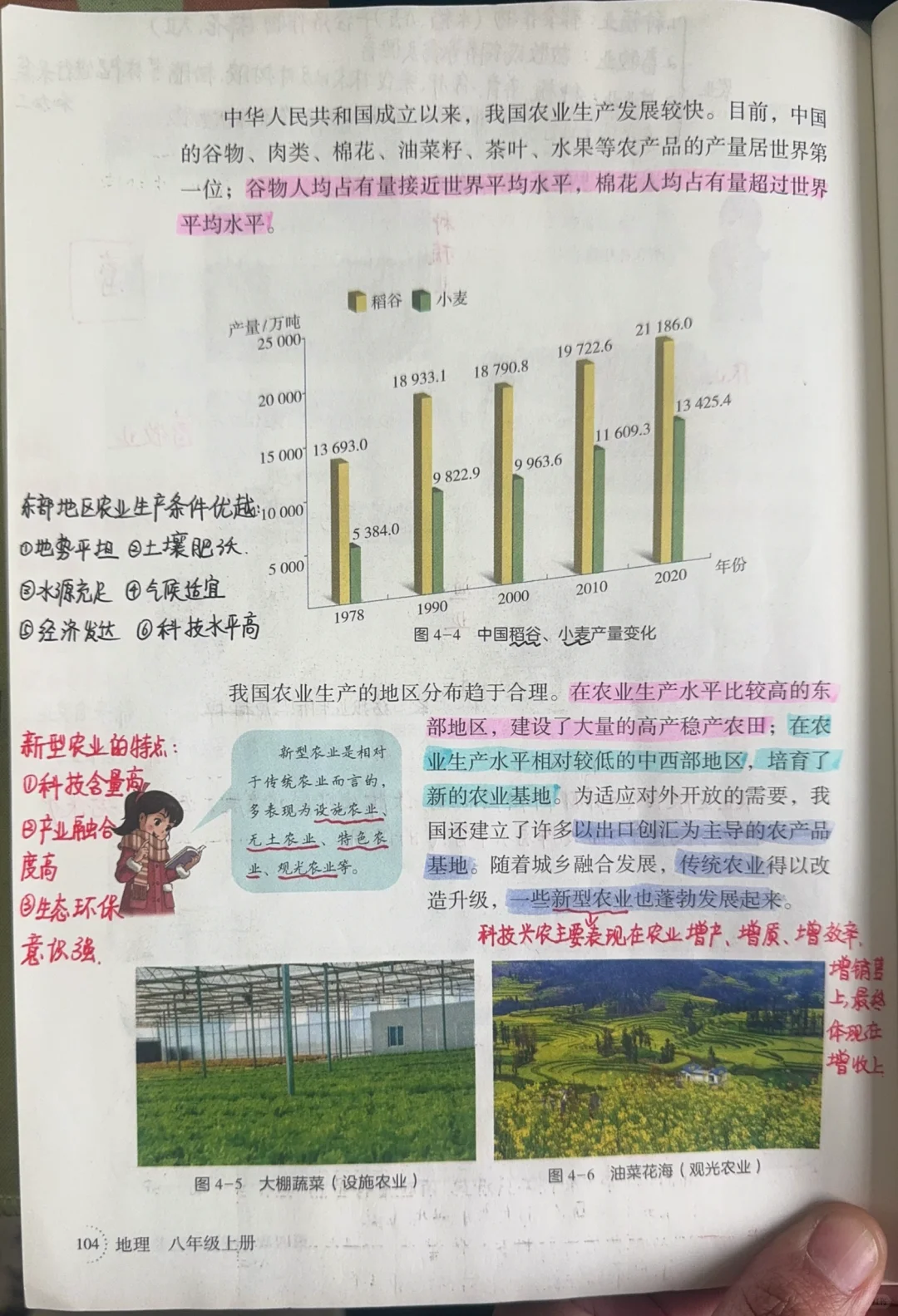 八上新湘教版地理——中国的农业