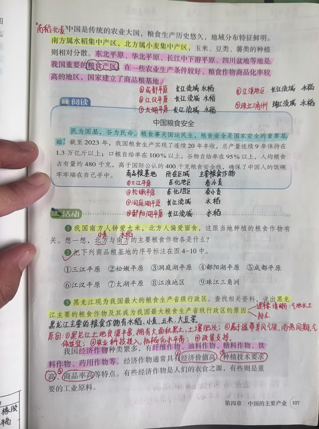 八上新湘教版地理——中国的农业