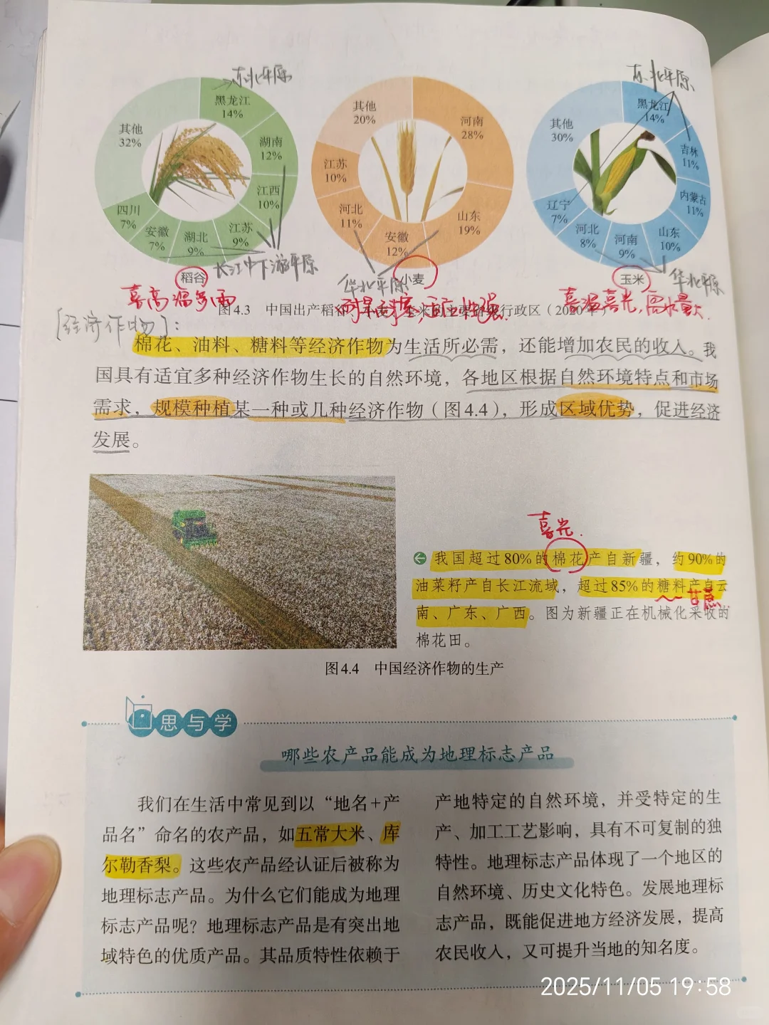 八上地理新教材4.1农业教材笔记