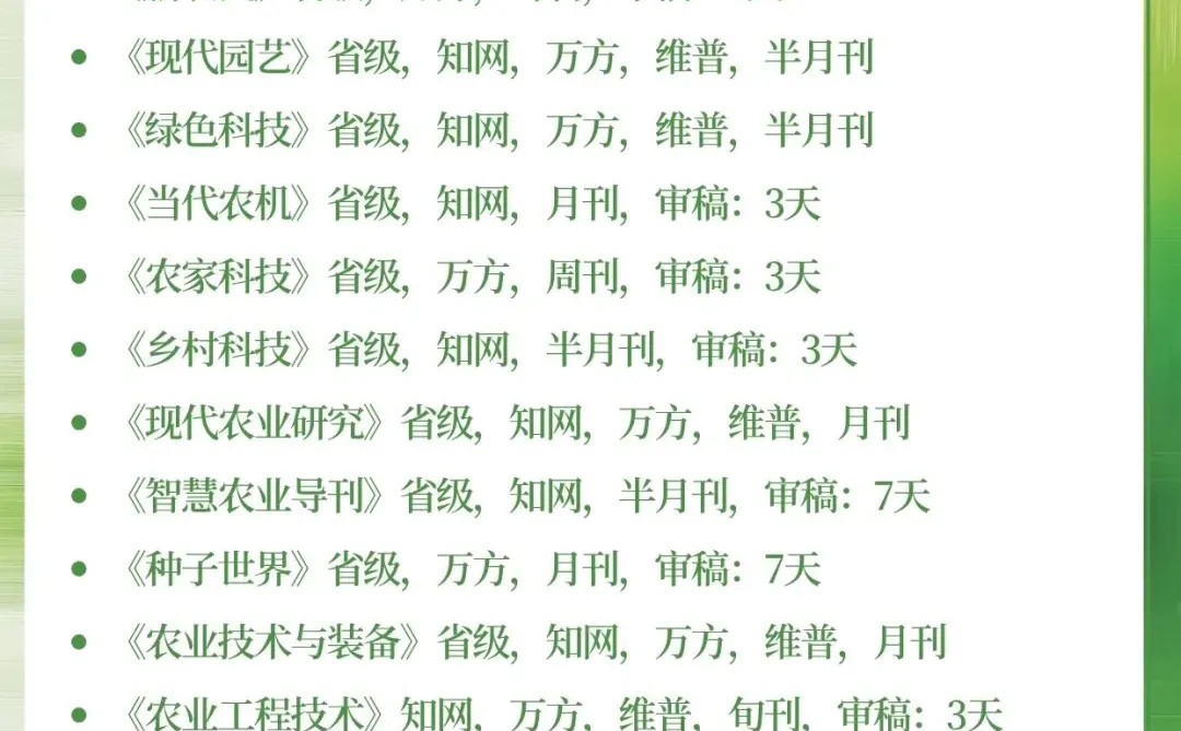 有一说一，农学专业不发这些期刊真的亏！