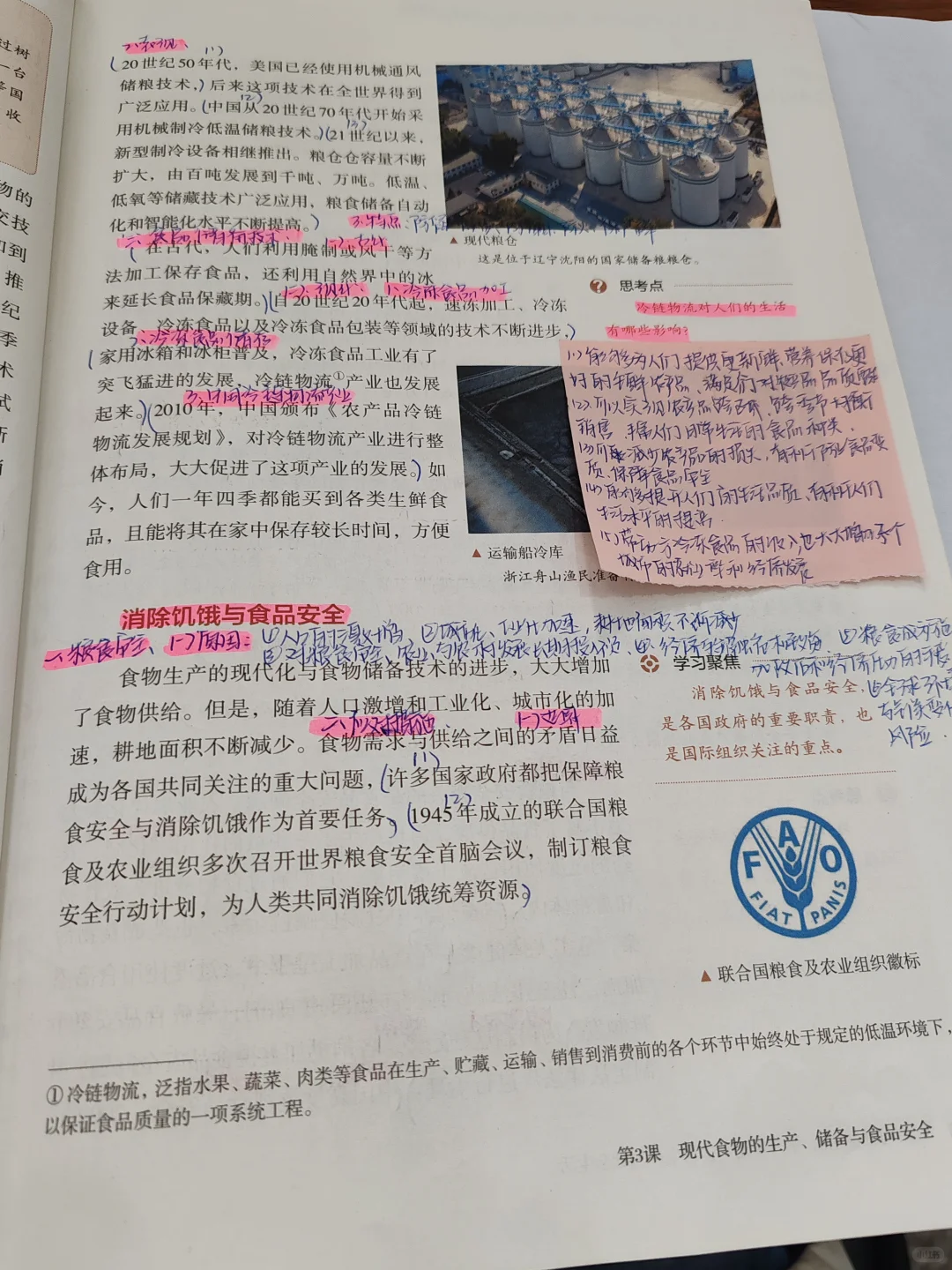 选必二 第3课 现代食物的生产、储备与食品