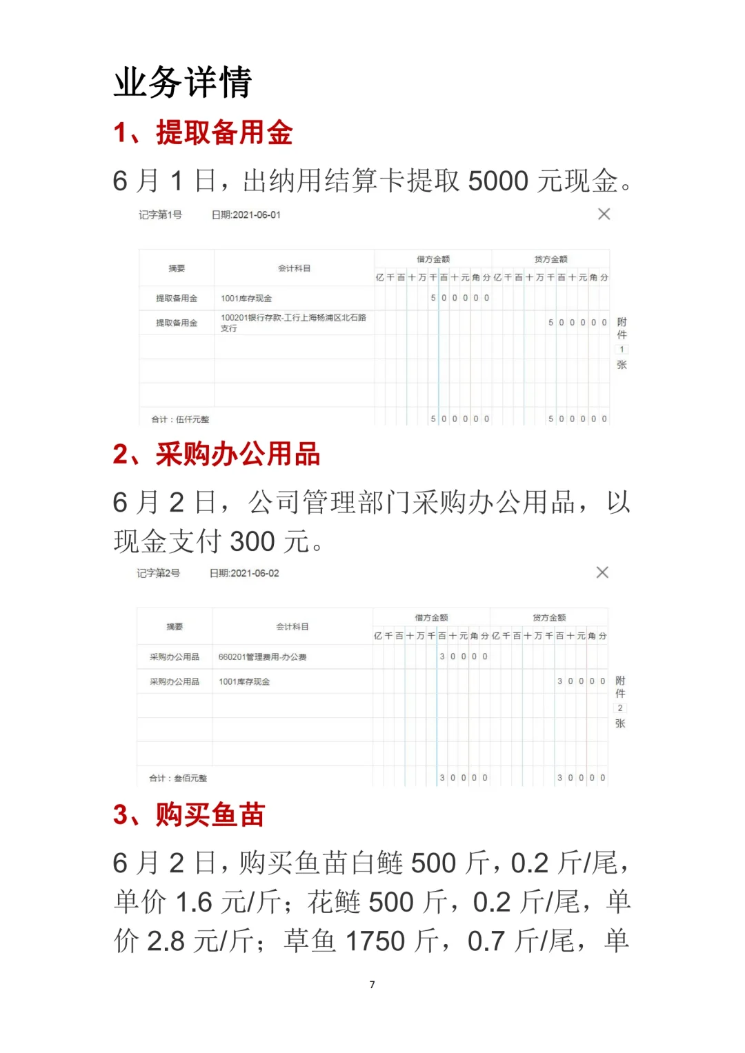 渔业企业账务处理