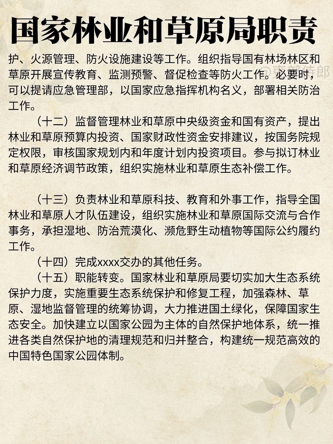 公考揭秘❗️林业和草原局是看林子和草原？