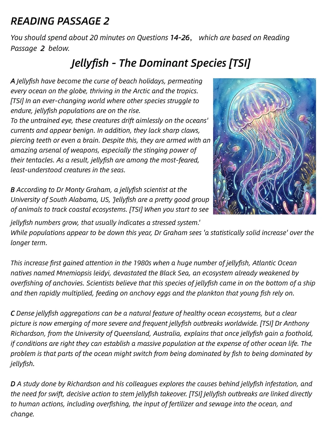 26年1-2月雅思阅读重点：优势物种-水母🪼