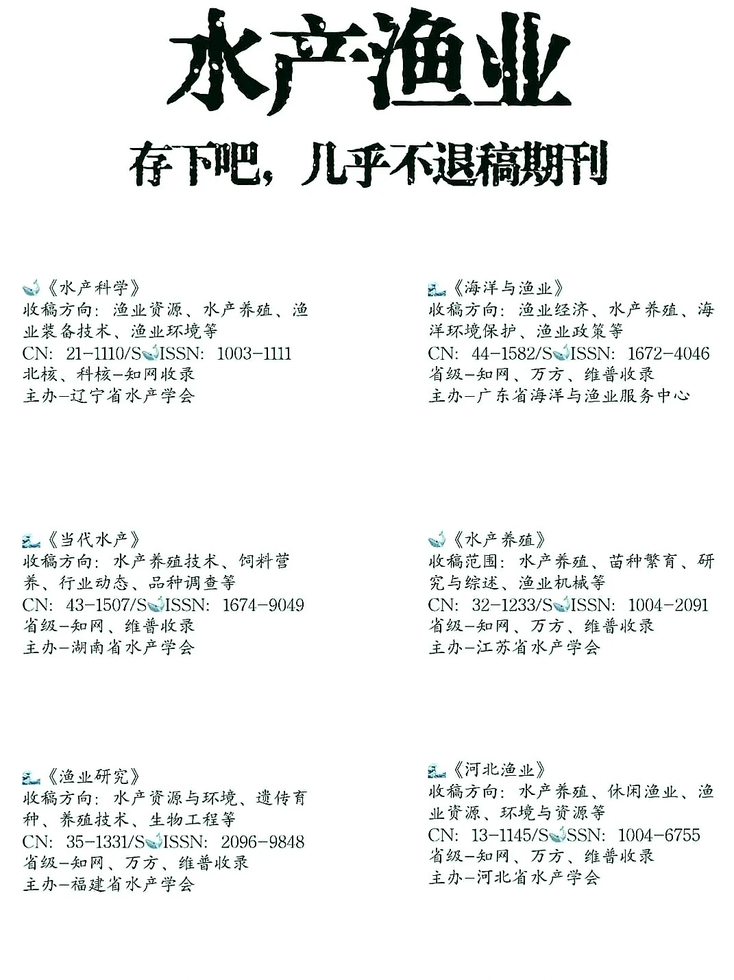 想提升专业水平？这些水产期刊别错过😎