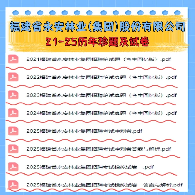 福建永安林业集团2026校招报名笔试资料分享