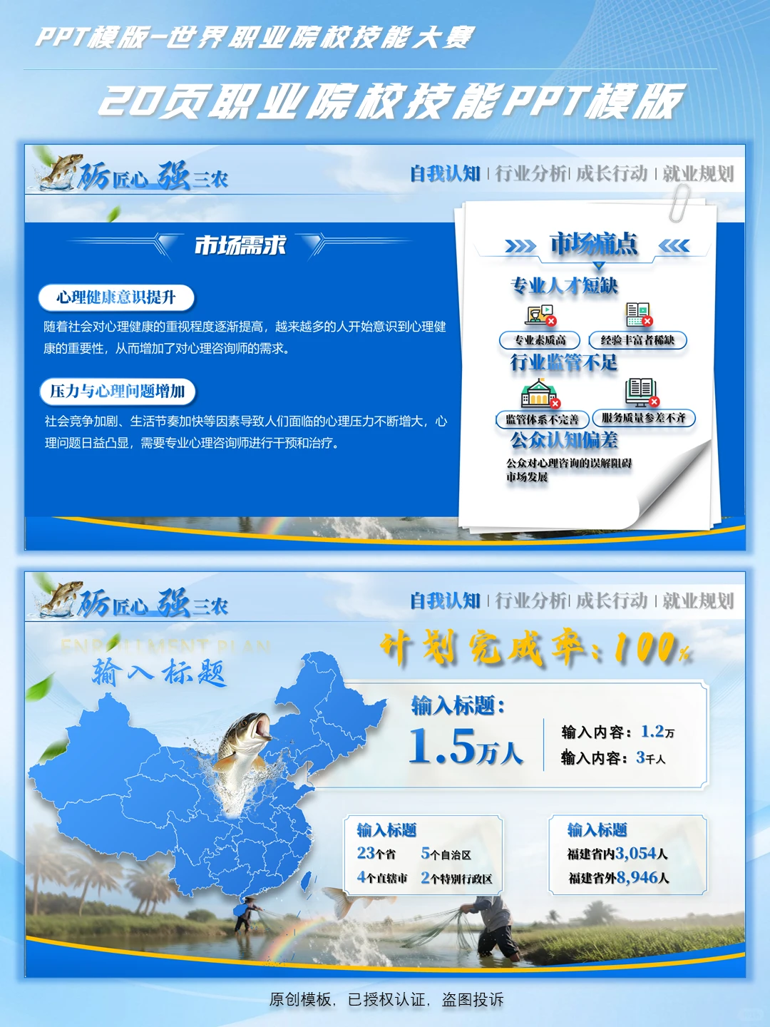 互联网+挑战杯农林牧渔PPT创赛循环养殖科技