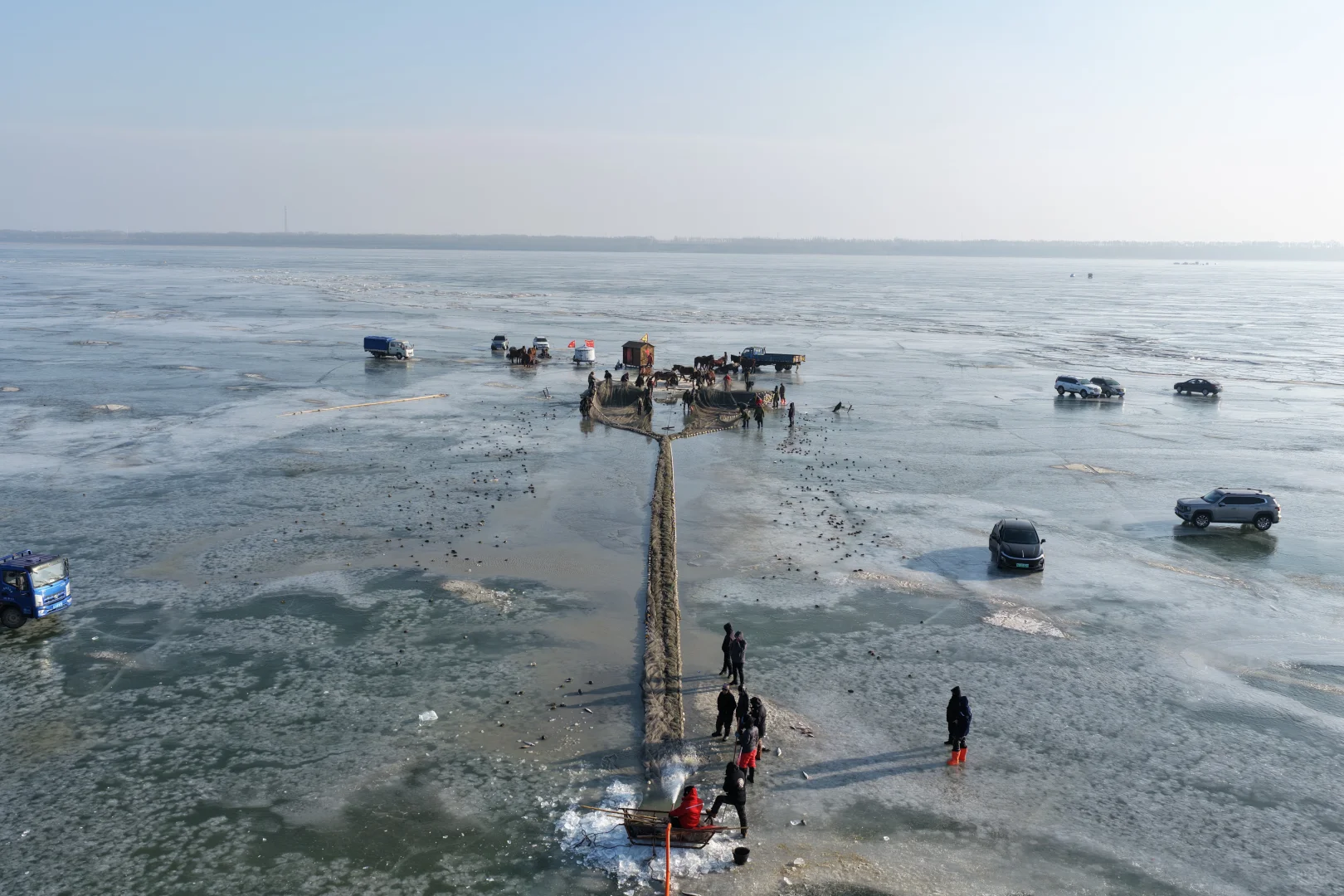 查干湖冬捕第一天