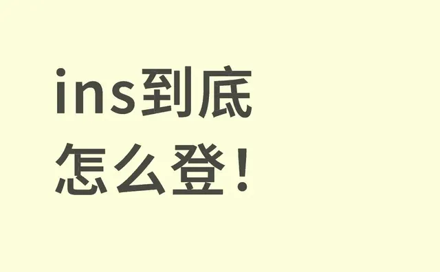 ins到底怎么登！