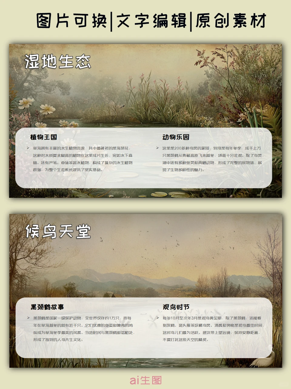 可直接用的贵州草海ppt