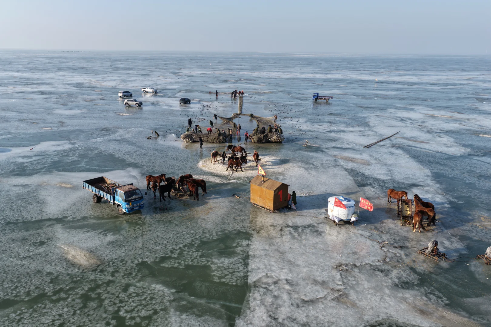 查干湖冬捕第一天