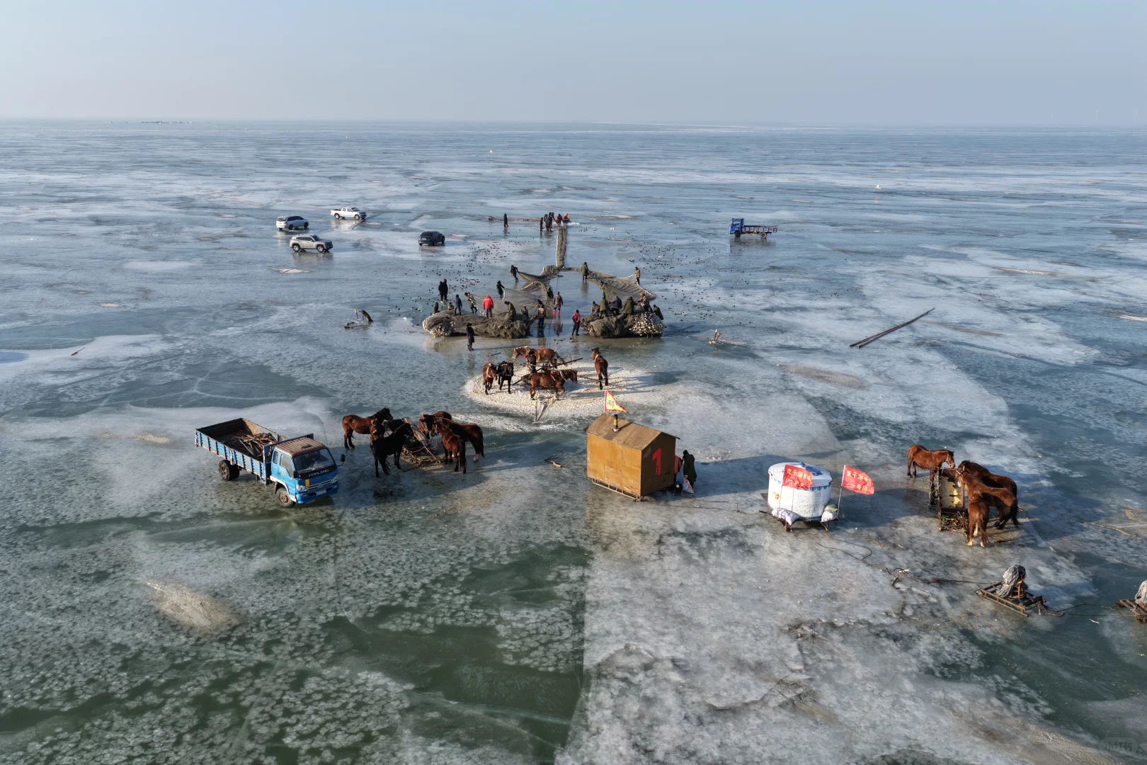 查干湖冬捕第一天