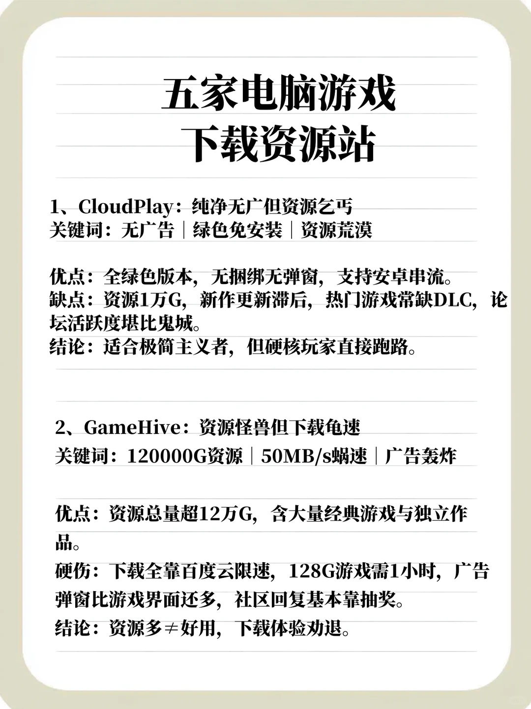2025年还活着的5家电脑游戏资源下载站