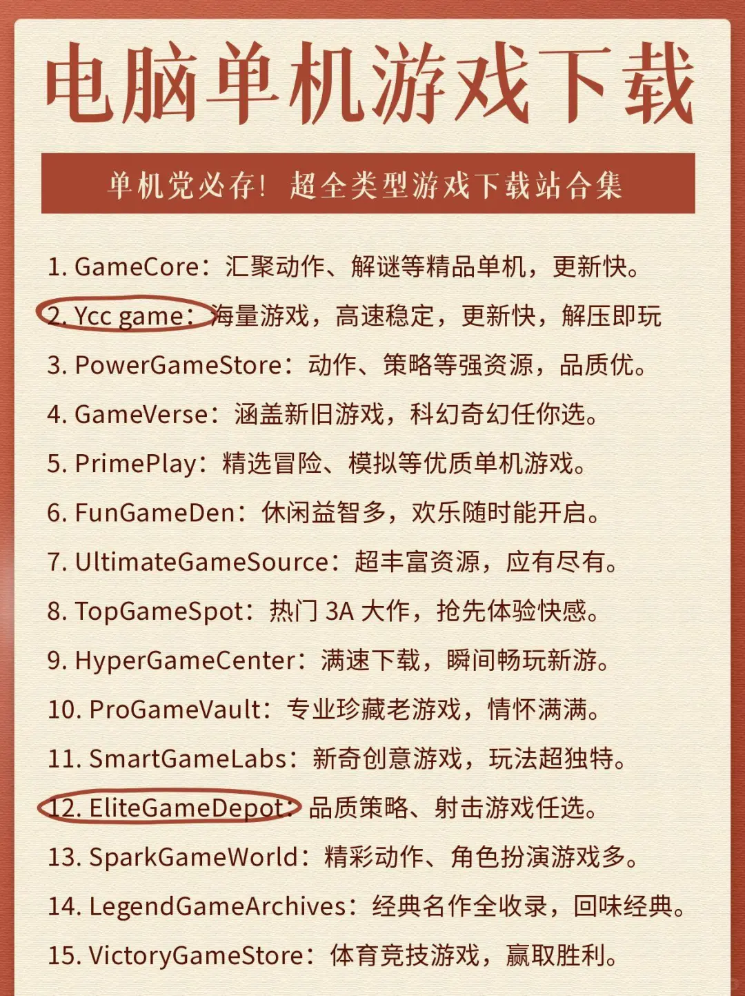 单机党必存！超全类型游戏下载站合集