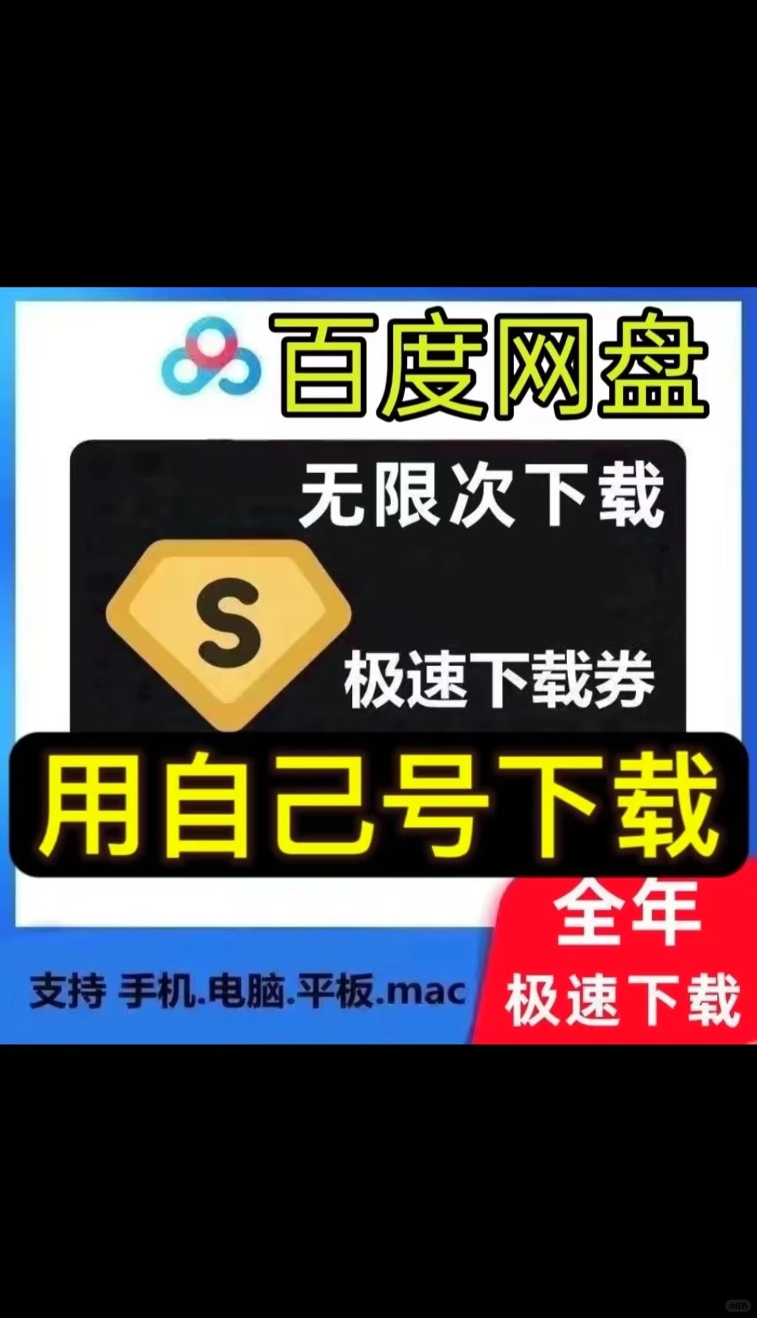 百度网盘无限次下载极速券