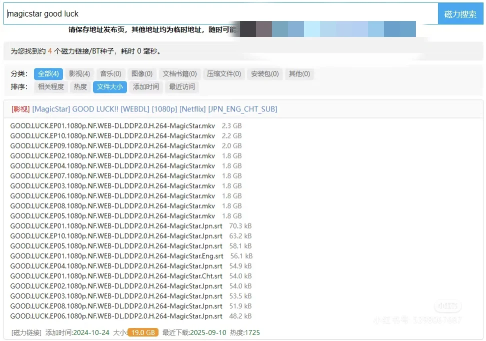 【网盘禁止！】磁力搜索日剧高清资源的技巧