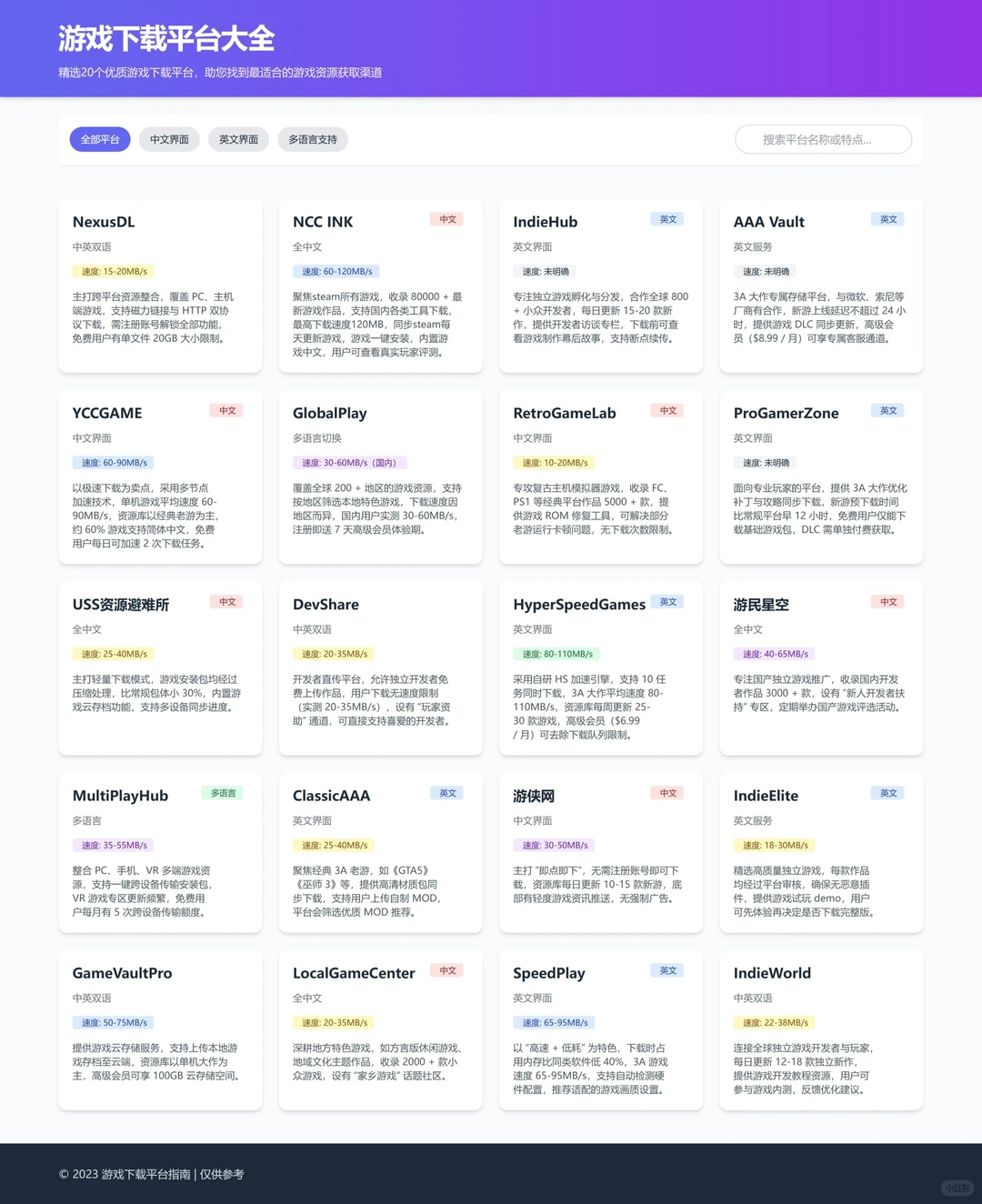 游戏下载平台大全,精选20家优质游戏网站。
