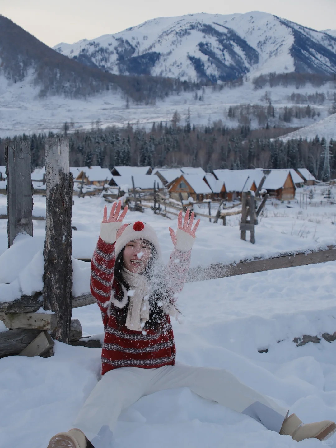 雪地里拍照|禾木