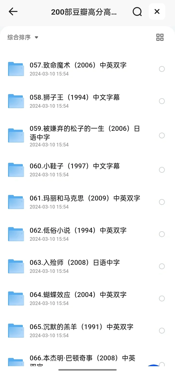 200部豆瓣高分经典电影资源