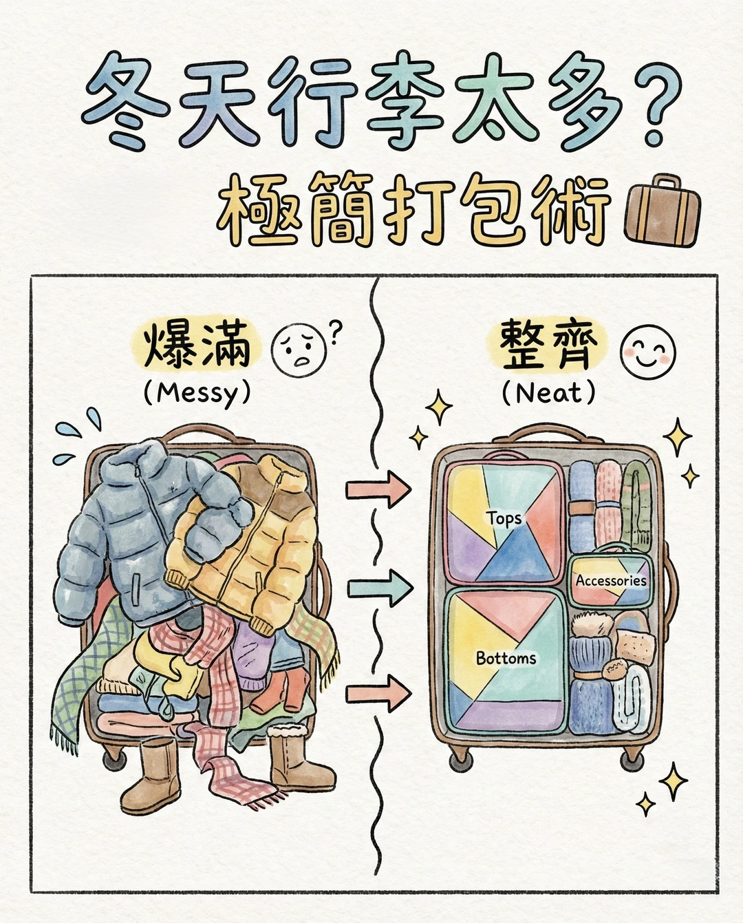 冬天行李太多？极简打包术