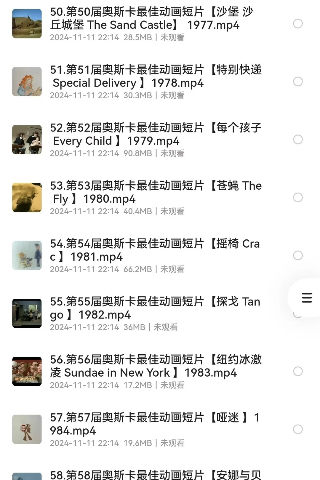 终于找到了！奥斯卡动画短片海量