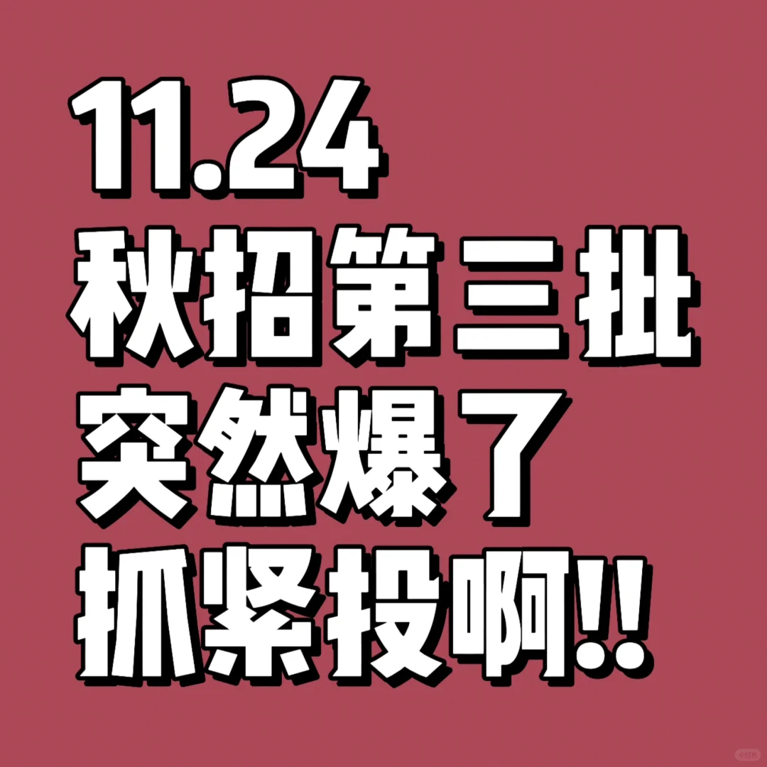 11.24 怎么越往后秋招形势越好了...