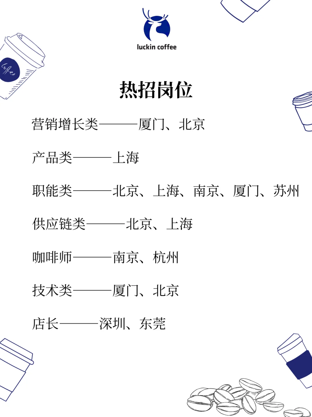 瑞幸咖啡招人啦❗多地有岗?咖啡畅饮