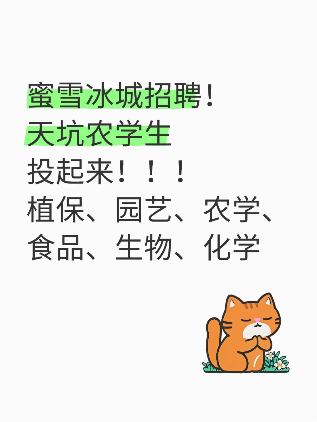 农学招聘32-蜜雪冰城(农学生快冲！)