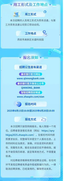 秦农银行2025年人员招聘开始啦