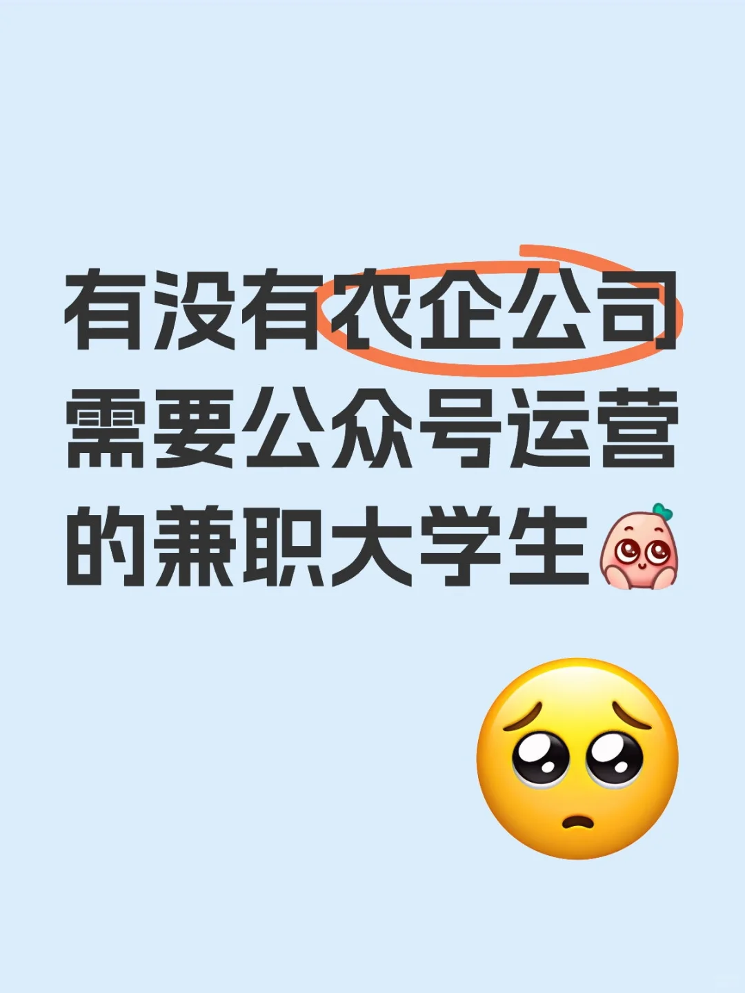 农企公众号运营招人吗～～