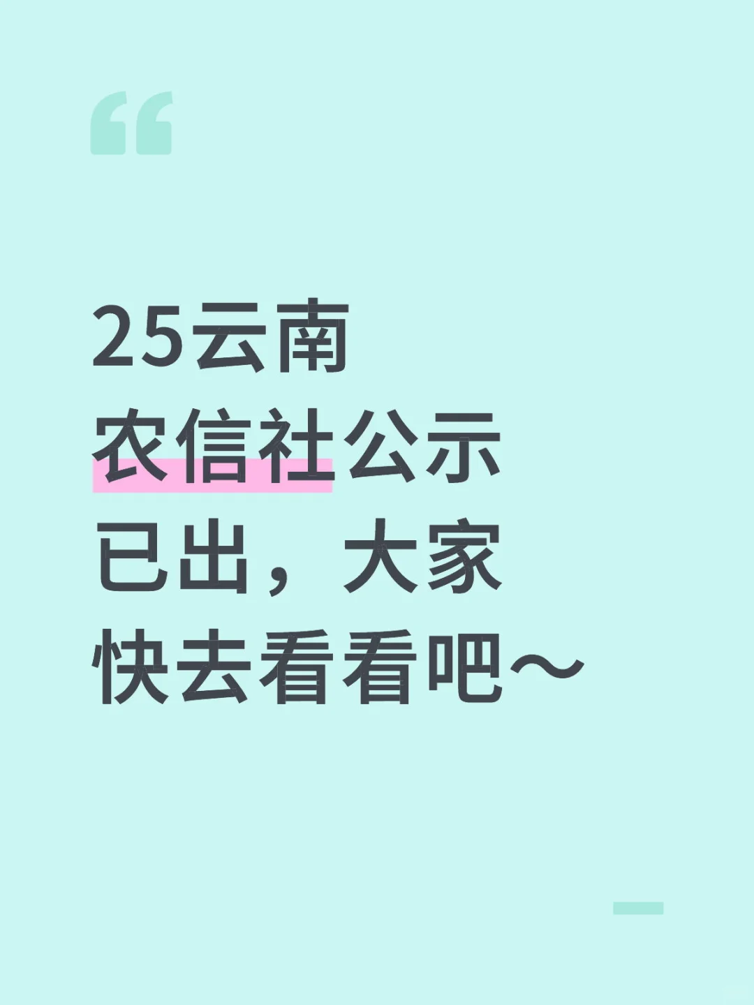 25云南农信社公示出来了