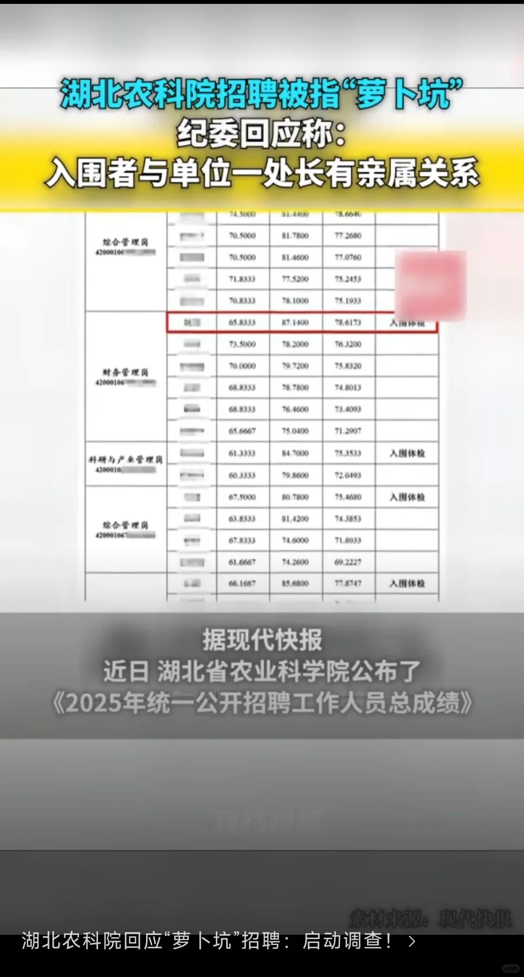 湖北农科院回应“萝卜坑”招聘:启动调查!