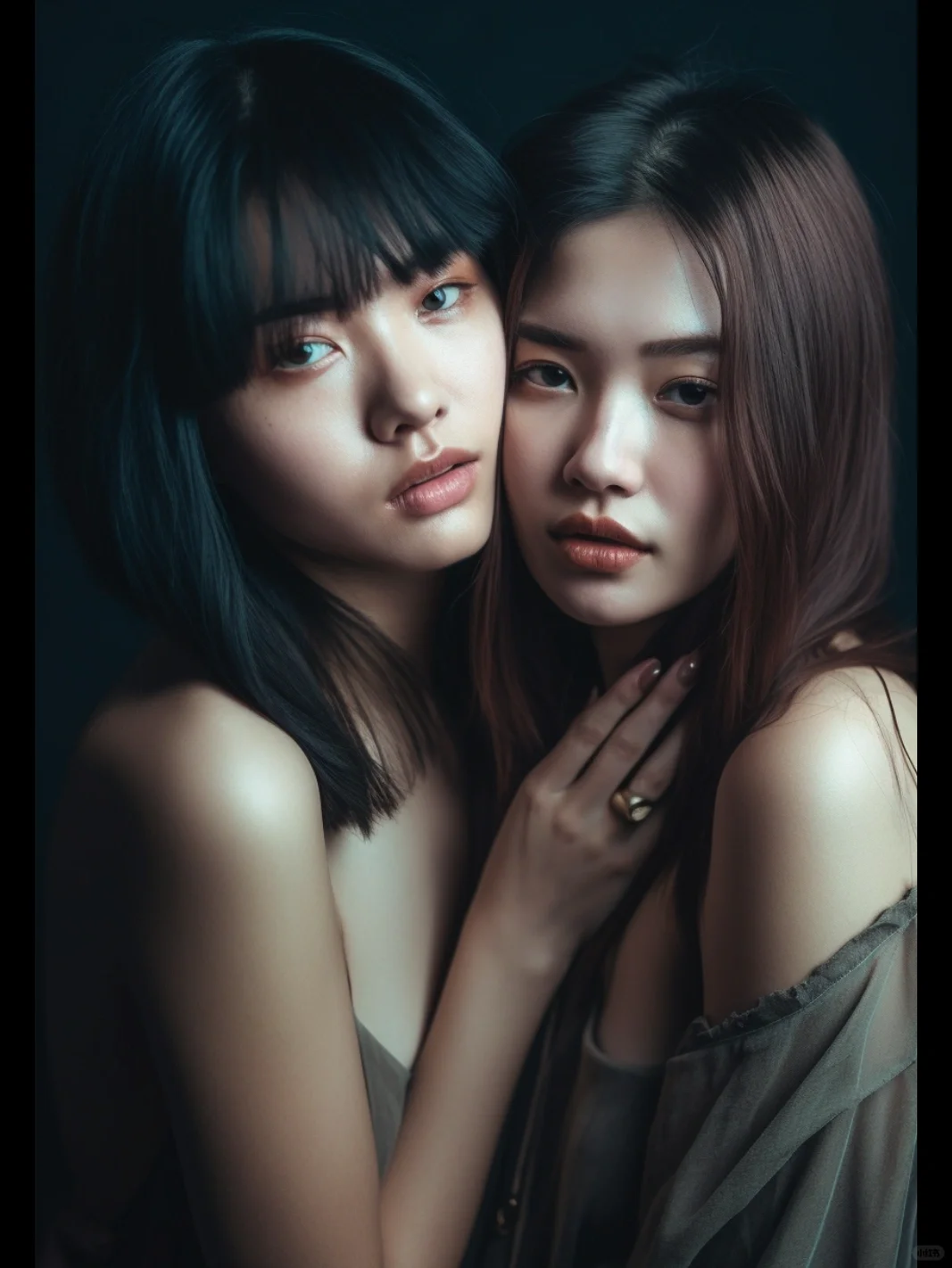 两个女孩子的相拥，是世界上最美好的画面。