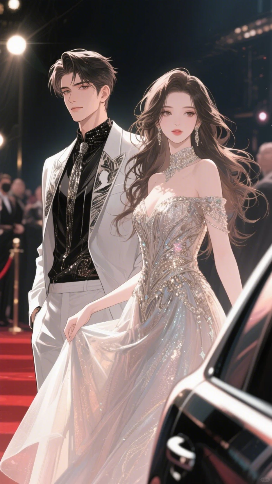 这组顶流夫妇红毯营业插画把我狠狠拿捏