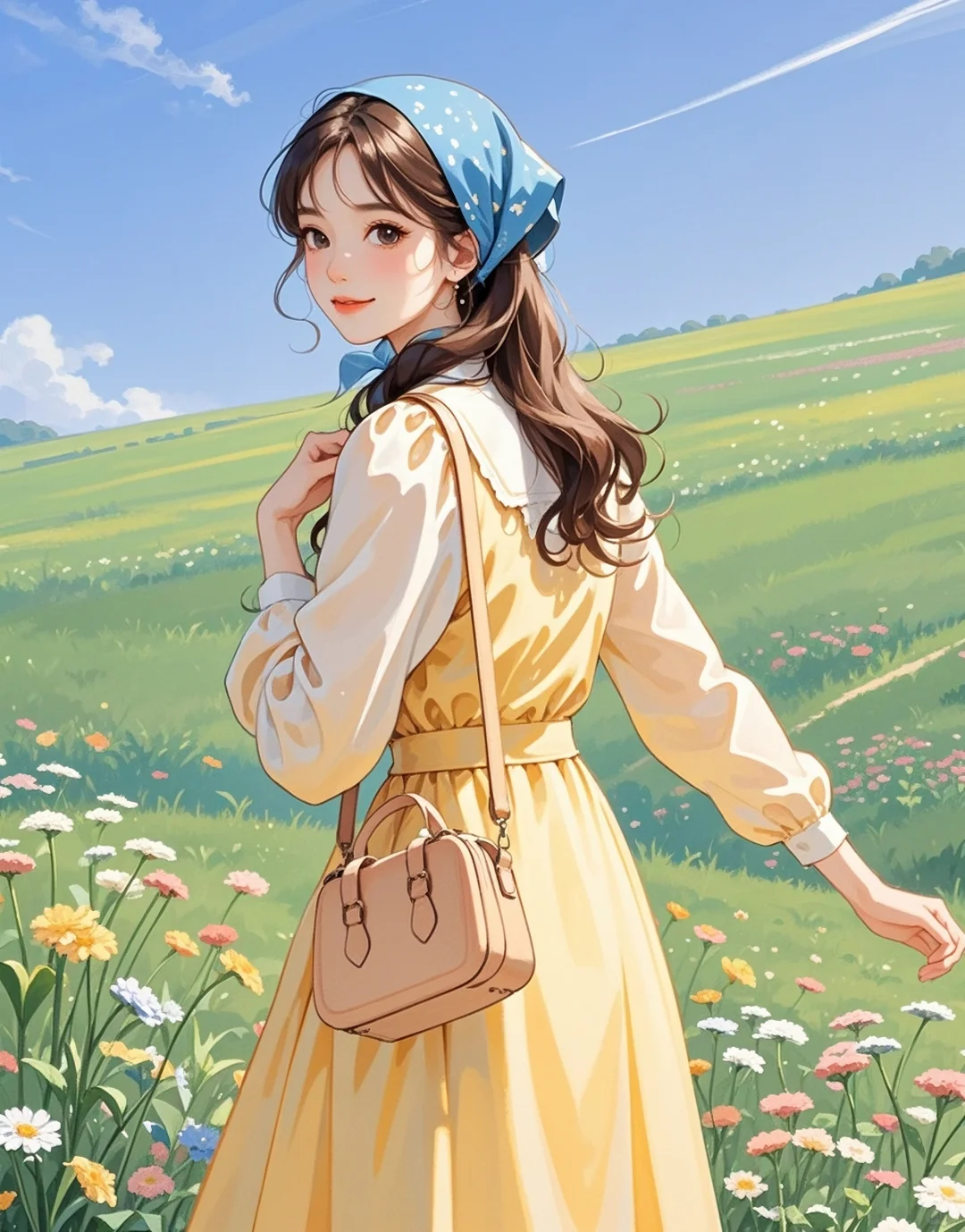 谁懂？黄裙少女自带春日滤镜