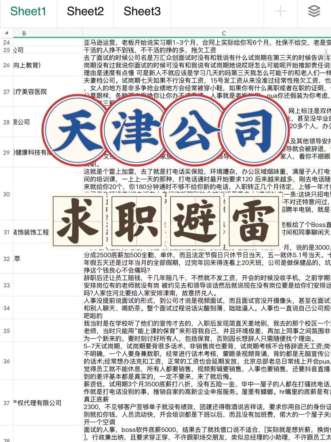 天津公司求职找工作避雷公司!