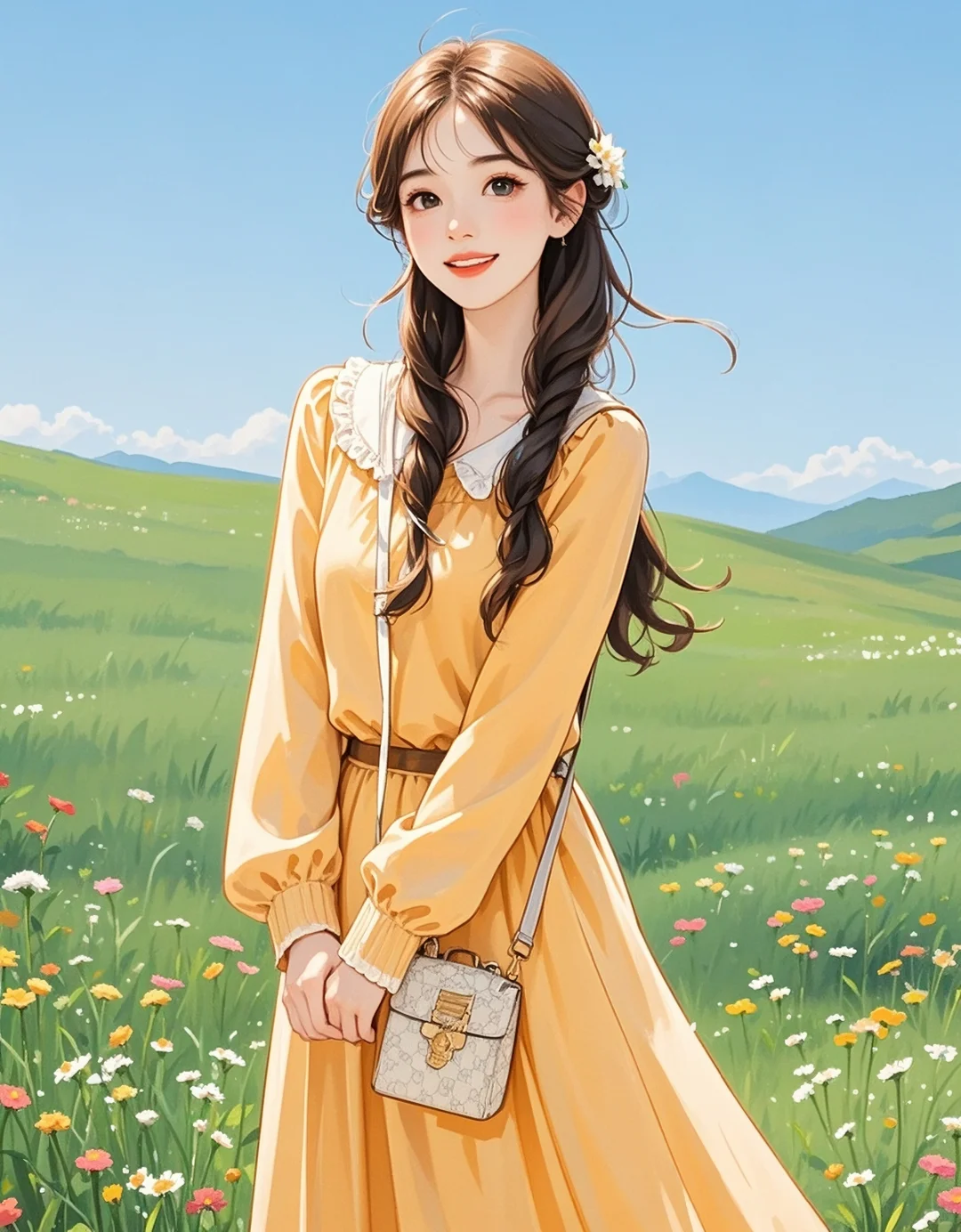 谁懂？黄裙少女自带春日滤镜