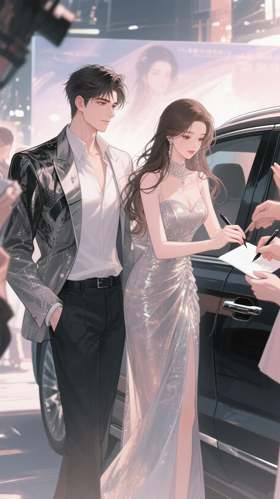 这组顶流夫妇红毯营业插画把我狠狠拿捏