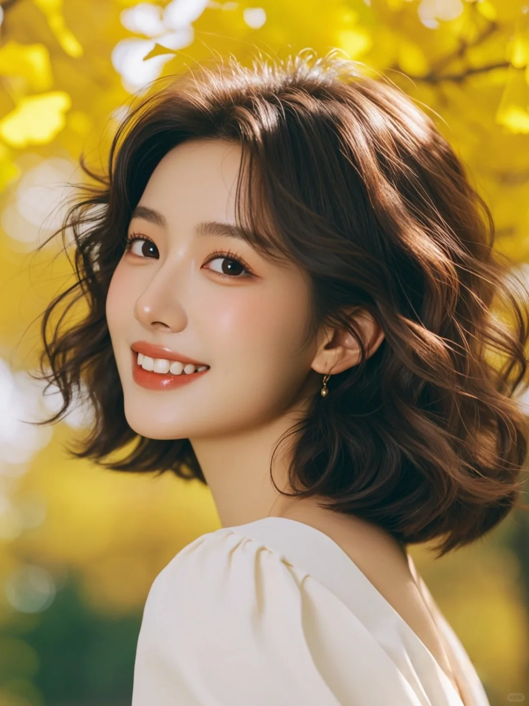 ? 温柔的秋风，轻拂过你的发梢～AI美女