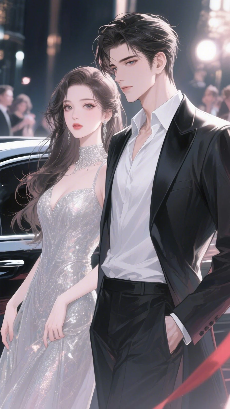 这组顶流夫妇红毯营业插画把我狠狠拿捏