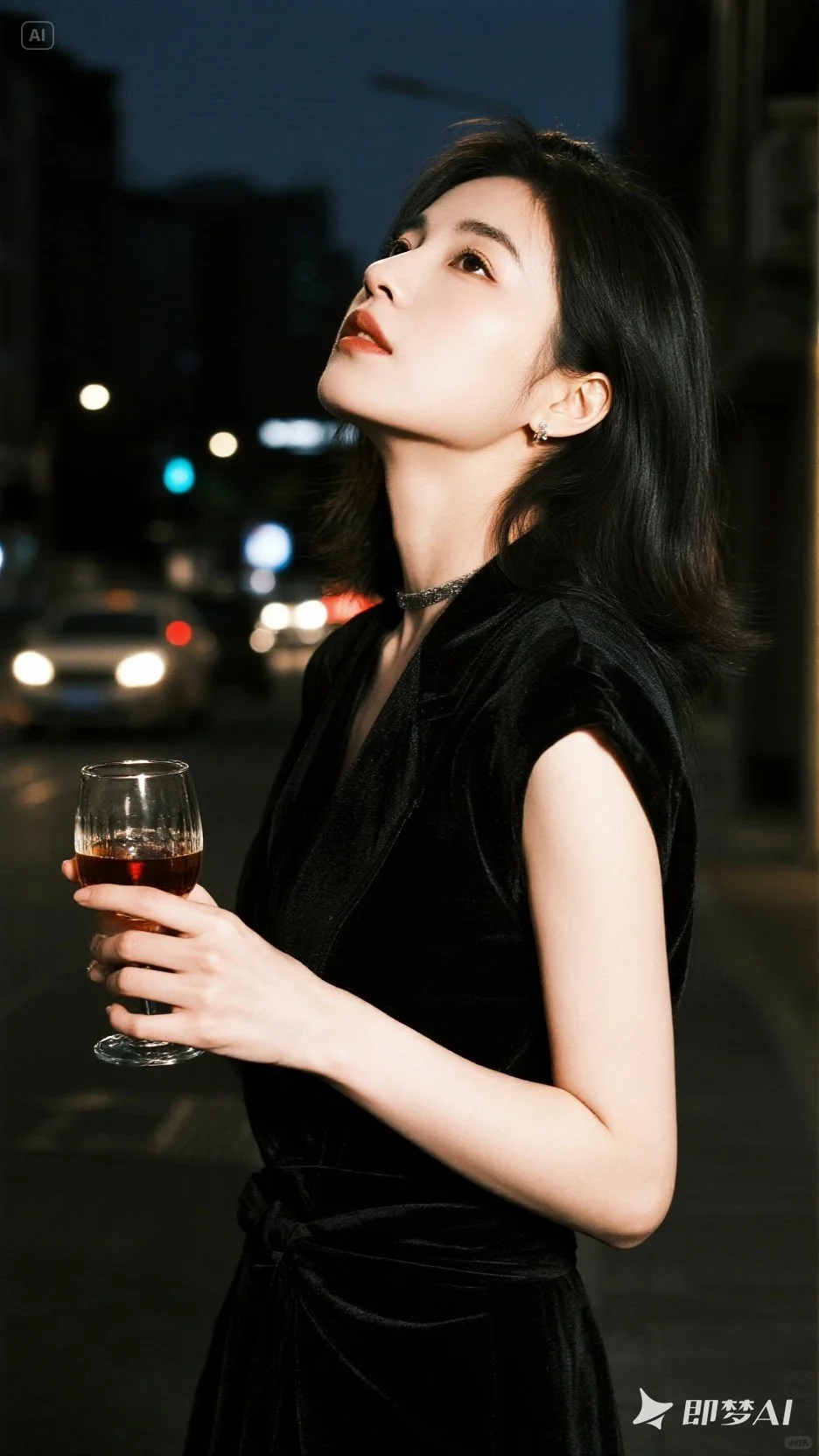 AI生成伤感美女