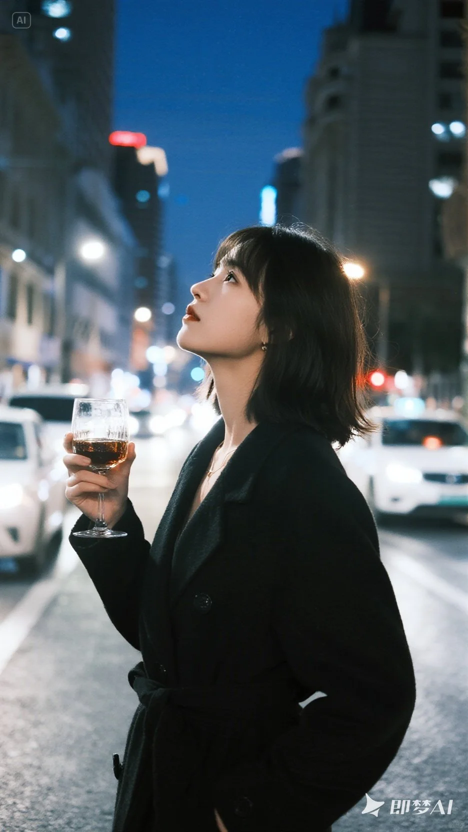 AI生成伤感美女
